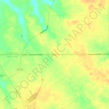 Topografisk kort Nabb, højde, terræn