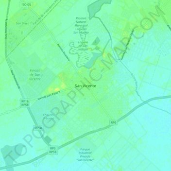 Topografisk kort San Vicente, højde, terræn