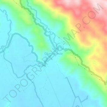 Topografisk kort Olumokunde, højde, terræn