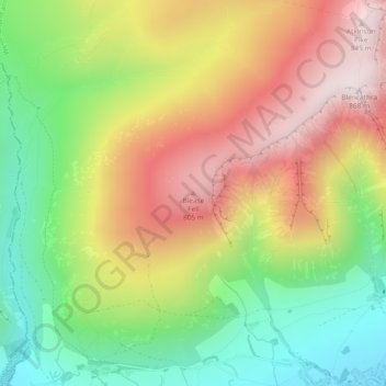 Topografisk kort Blease Fell, højde, terræn