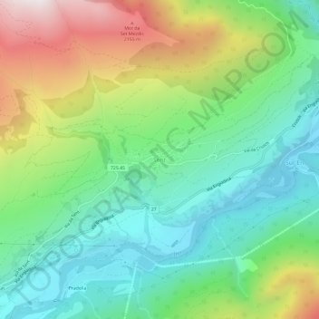 Topografisk kort Sent, højde, terræn