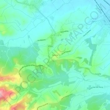 Topografisk kort Nottola, højde, terræn