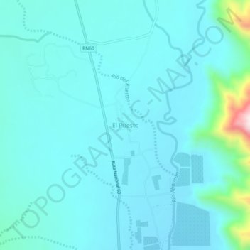 Topografisk kort El Puesto, højde, terræn