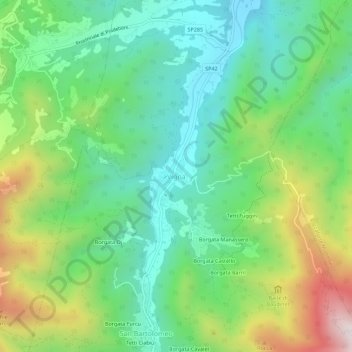 Topografisk kort Vigna, højde, terræn