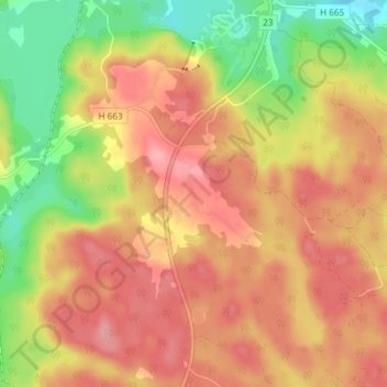 Topografisk kort Rödmossa, højde, terræn