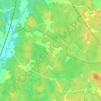 Topografisk kort Blackatorp, højde, terræn
