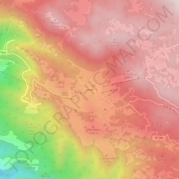 Topografisk kort Livata, højde, terræn