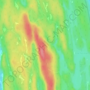 Topografisk kort Orshöjden, højde, terræn