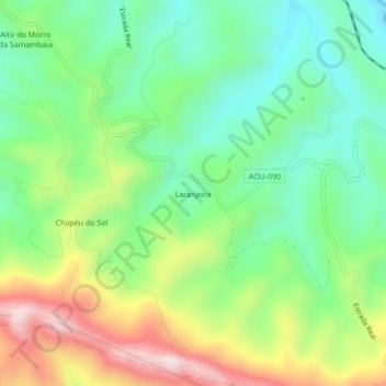 Topografisk kort Laranjeira, højde, terræn