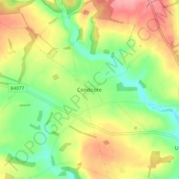 Topografisk kort Condicote, højde, terræn