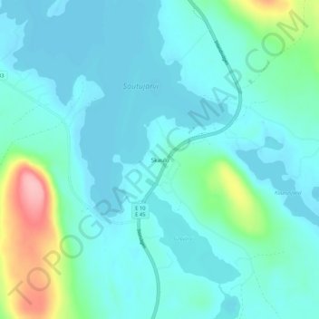 Topografisk kort Skaulo, højde, terræn