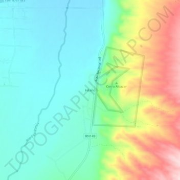 Topografisk kort Hilario, højde, terræn