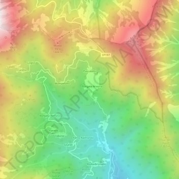 Topografisk kort Acquarossa, højde, terræn