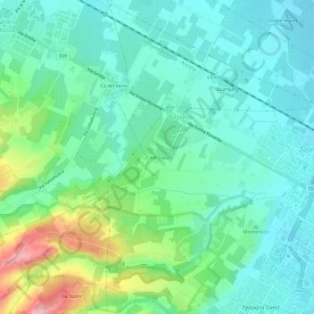 Topografisk kort Case Topa, højde, terræn