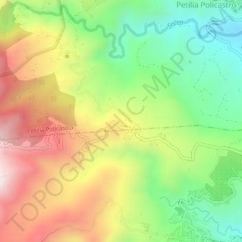 Topografisk kort Badessa, højde, terræn