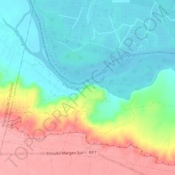 Topografisk kort Mirador del Leon, højde, terræn