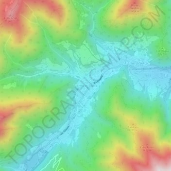Topografisk kort Tiarno di Sopra, højde, terræn