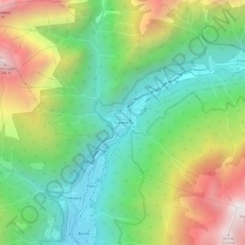 Topografisk kort Fiumenero, højde, terræn