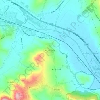 Topografisk kort San Rocchetto, højde, terræn