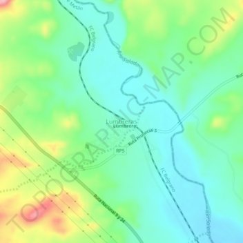 Topografisk kort Lumbreras, højde, terræn