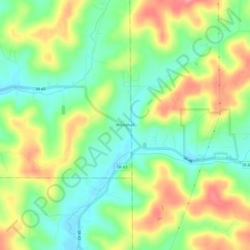 Topografisk kort Whitehall, højde, terræn