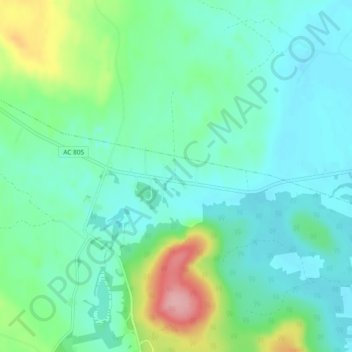 Topografisk kort Djupliden, højde, terræn