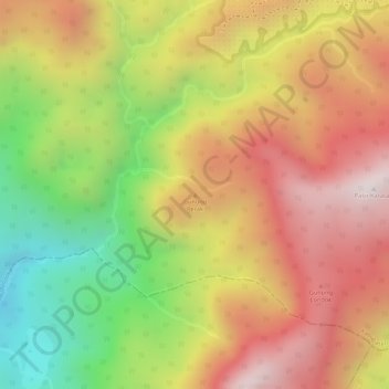 Topografisk kort Gunung Perak, højde, terræn