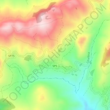 Topografisk kort Gibellina Vecchia, højde, terræn