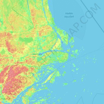 Topografisk kort Rådmansö, højde, terræn