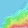 Topografisk kort Naqoura, højde, terræn