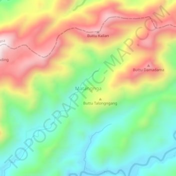 Topografisk kort Matangnga, højde, terræn