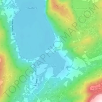 Topografisk kort Sinnes, højde, terræn