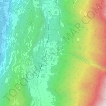 Topografisk kort Stravino, højde, terræn