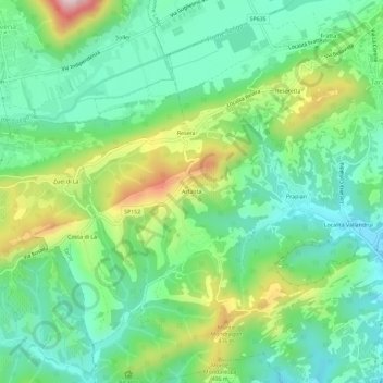 Topografisk kort Arfanta, højde, terræn