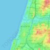 Topografisk kort Tel Aviv, højde, terræn