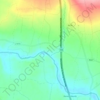Topografisk kort Glenwood, højde, terræn