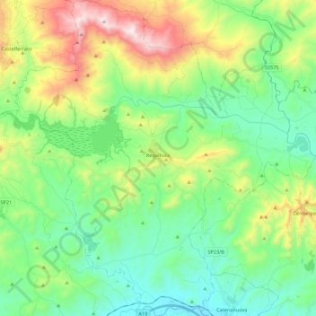 Topografisk kort Regalbuto, højde, terræn