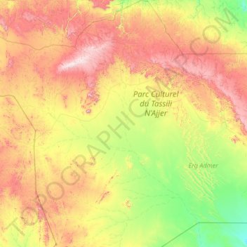 Topografisk kort Bordj El Haouas, højde, terræn