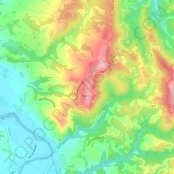 Topografisk kort Novello, højde, terræn