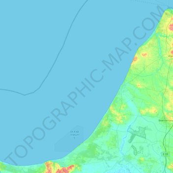 Topografisk kort Jammerbugt, højde, terræn