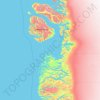 Topografisk kort Qeqertalik, højde, terræn