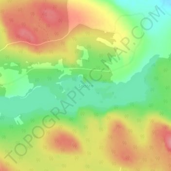 Topografisk kort Snaten, højde, terræn