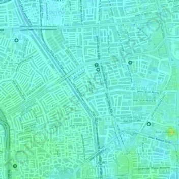 Topografisk kort Cideng, højde, terræn