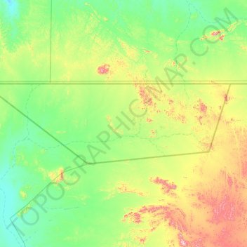Topografisk kort بئر طويل, højde, terræn