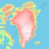 Topografisk kort Grønland, højde, relief