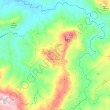 Topografisk kort Montedoro, højde, terræn