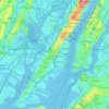 Topografisk kort Hudson County, højde, terræn