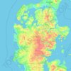 Topografisk kort Region Midtjylland, højde, terræn