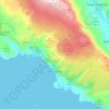 Topografisk kort Stara Baška, højde, terræn