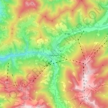 Topografisk kort Wagrain, højde, terræn